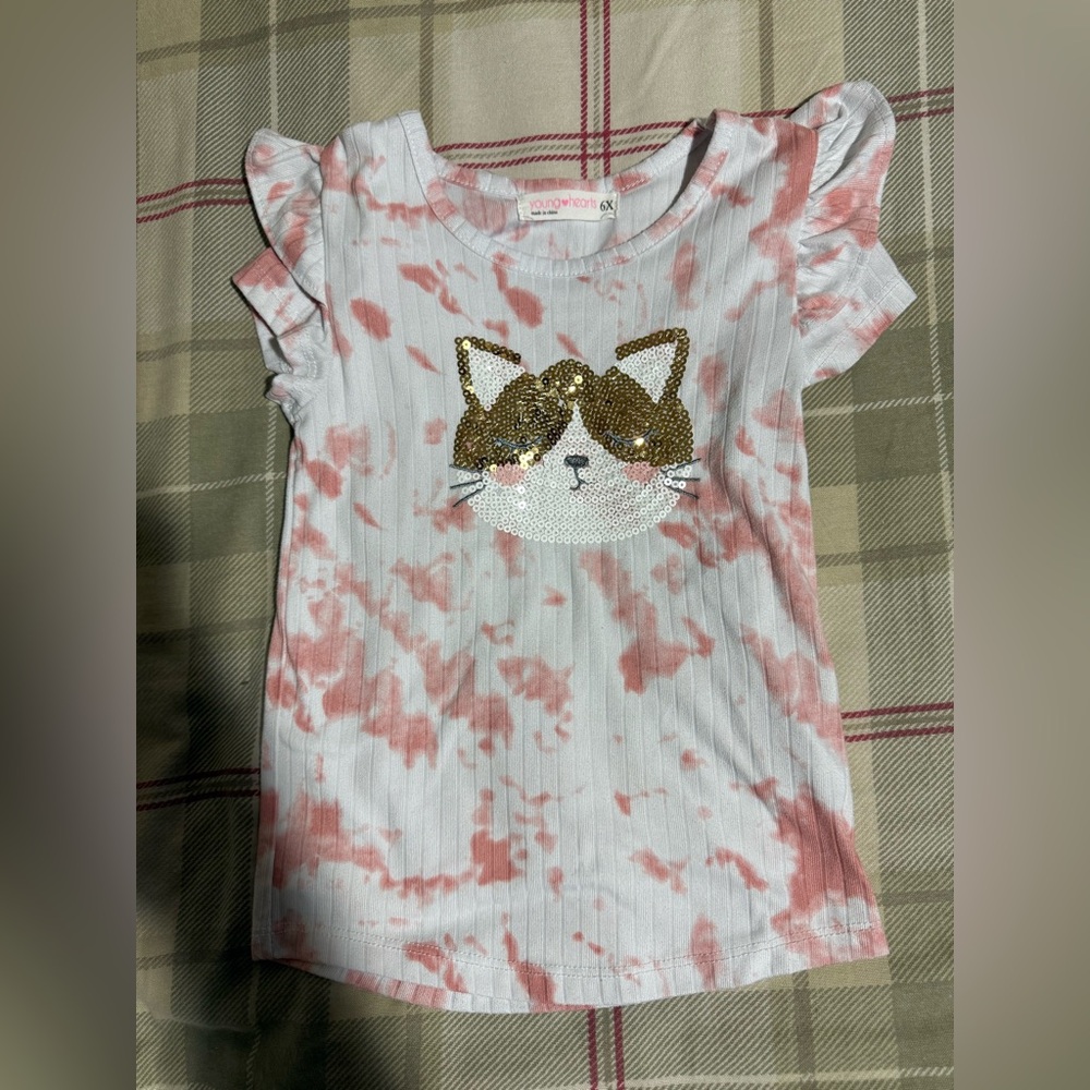 Young Hearts Cat Kids Top